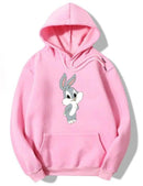 Stitched Fleece Printed Pullover Hoodie