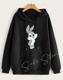 Stitched Fleece Printed Pullover Hoodie