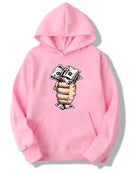 1 Pc Fleece Printed Hoodie For Women's and Men's